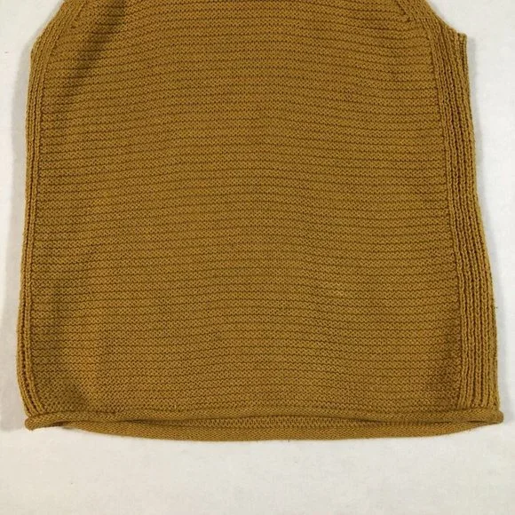 Madewell Womens XXS Chunky Knit Sweater Tank Top Ribbed Fall Gold Mustard - Picture 3 of 10